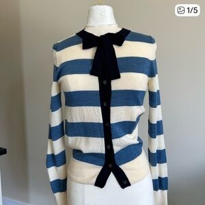 J. Crew Striped Wool Cardigan Sweater XS